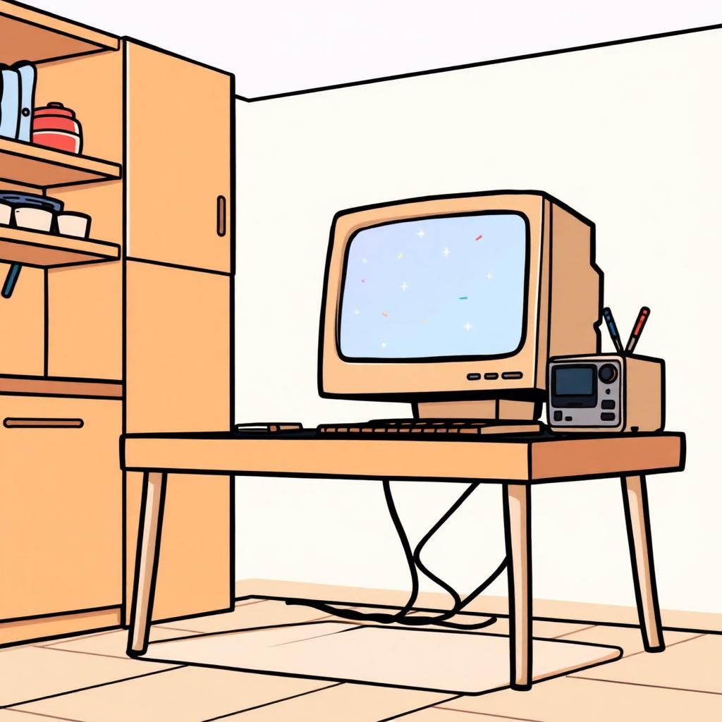 Beige 1990s cartoon computer