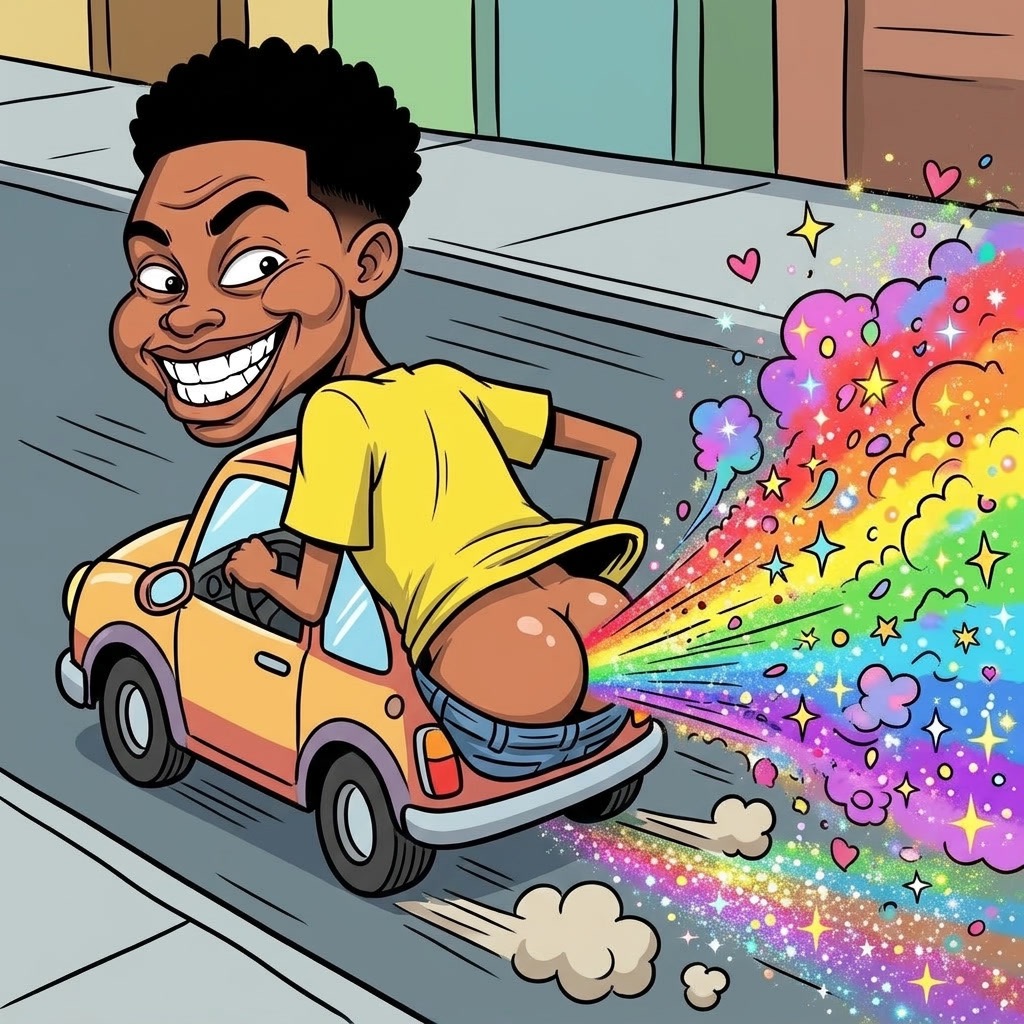 $AFD farting Fart Dust from a tiny car
